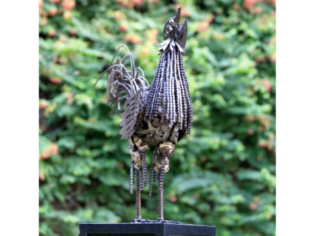 art made from scrap metal goes on display at zoo art made from scrap metal goes on display at zoo
