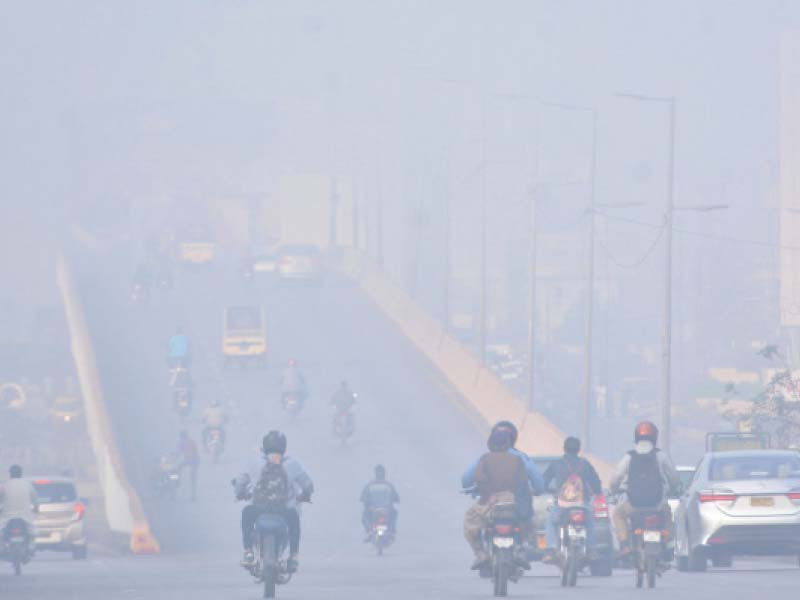 vehicles head towards jami bridge on sunset boulevard on a foggy morning in the port city on wednesday photo jalal qureshi express