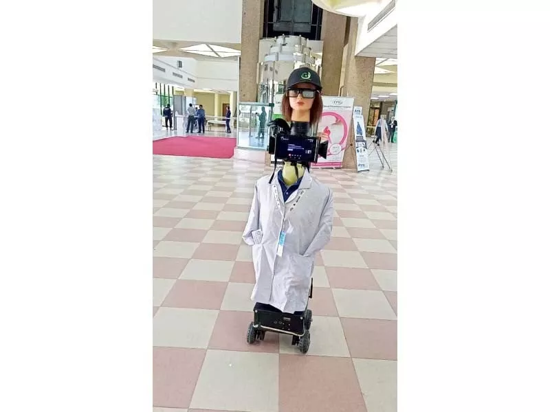 country s first indigenous telepresence robot pakrobo on display at a recent exhibition in karachi photo express country s first indigenous telepresence robot pakrobo on display at a recent exhibition in karachi photo express