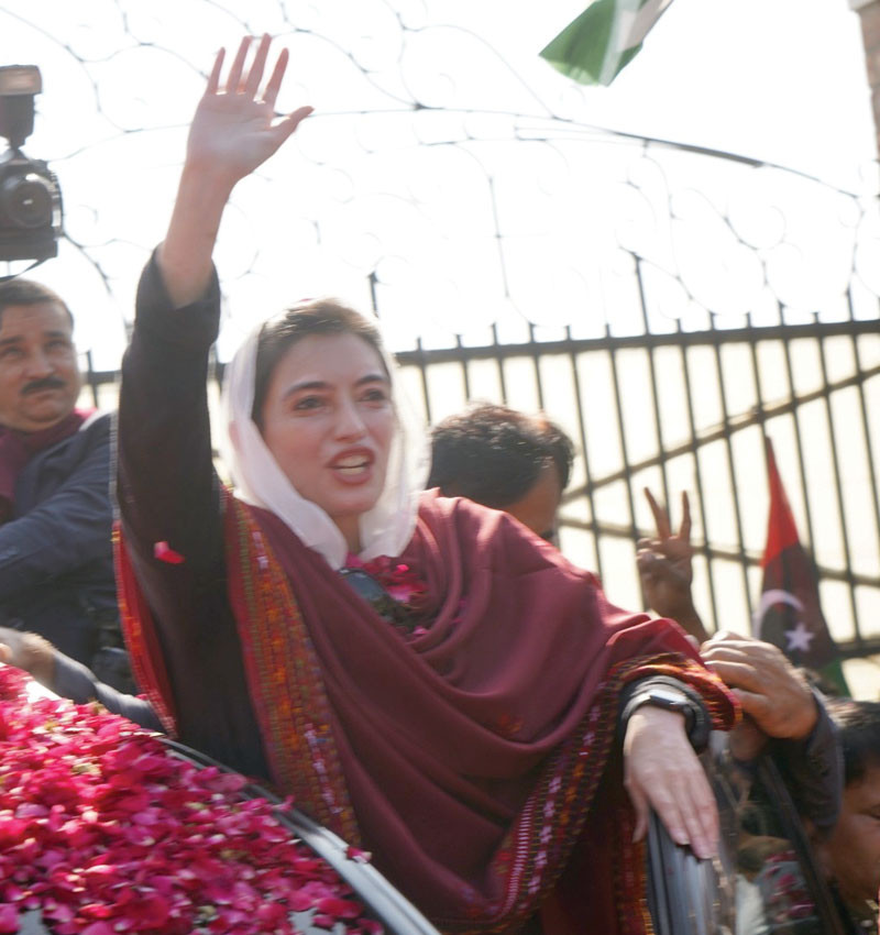 ppp leader assefa bhutto zardari addresses the participants of the rally in sanghar photo express