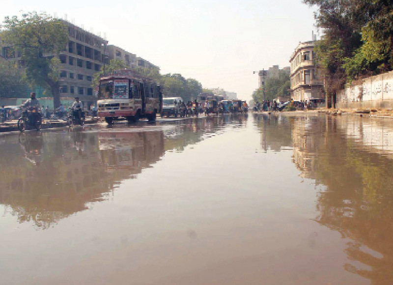 a section of the ma jinnah road is inundated with rainwater days after the heavy downpour in the city photo ppi