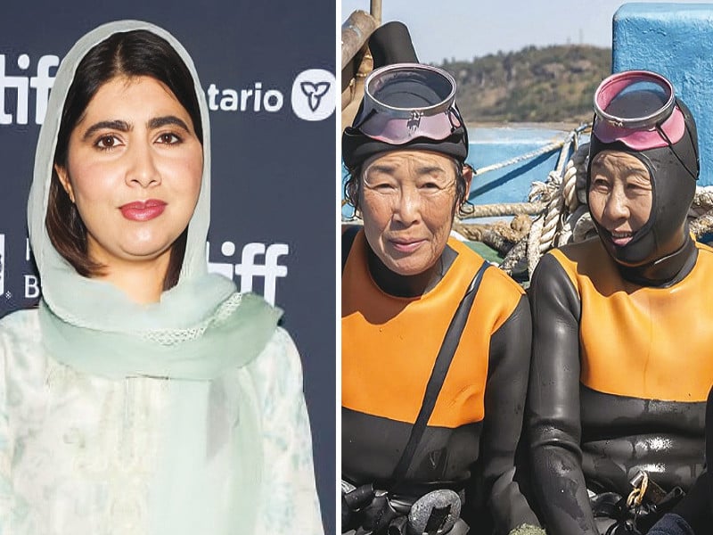 on the hunt for stories of female resilience malala was won over by the lives of the haenyeo the heroic women divers featured in her documentary photos file