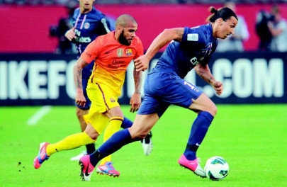 football ibra scores but psg fall to barca