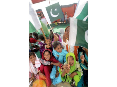 celebrating independence children of abdul rehman goth paint the town green and white celebrating independence children of abdul rehman goth paint the town green and white
