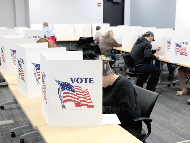 people vote on the last day of early voting for the us presidential election in michigan in howell photo afp