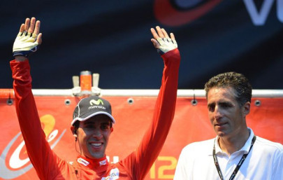 cycling castroviejo claims red jersey as team movistar win