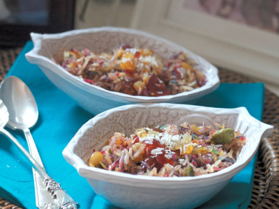 rainbow zarda with candied cherries