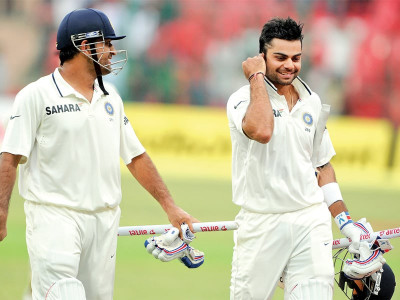 2nd test kohli dhoni take india to series sweep