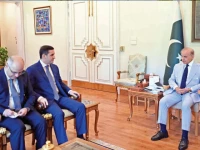 justice minister of azerbaijan farid turab oglu ahmadov calls on prime minister shehbaz sharif in islamabad photo ppi