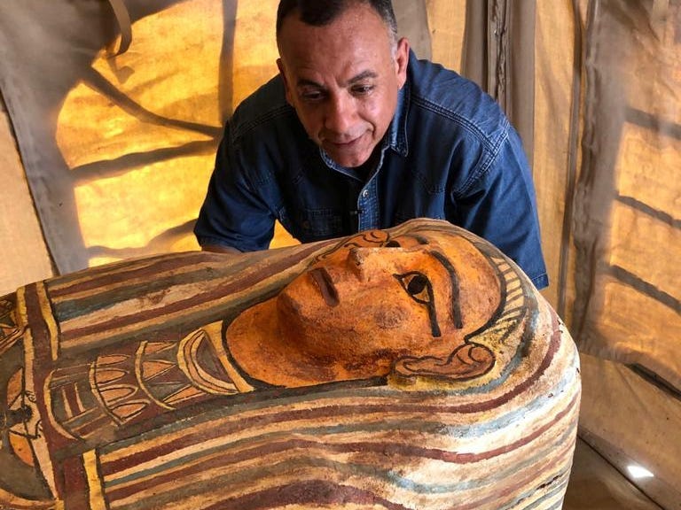 a 2500 year old coffin discovered in a burial shaft in the desert near the saqqara necropolis in egypt photo reuters