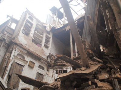 in a remote village 300 girls study in a college that can fall any time