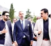 khyber pakhtunkhwa chief minister sohail afridi interacts with prince rahim aga khan on his arrival in lower chitral photo express khyber pakhtunkhwa chief minister sohail afridi interacts with prince rahim aga khan on his arrival in lower chitral photo express