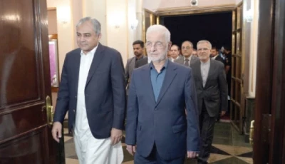 interior minister mohsin naqvi walks alongside his iranian counterpart eskandar momeni ahead of talks in tehran photo courtesy x
