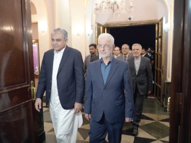 interior minister mohsin naqvi walks alongside his iranian counterpart eskandar momeni ahead of talks in tehran photo courtesy x interior minister mohsin naqvi walks alongside his iranian counterpart eskandar momeni ahead of talks in tehran photo courtesy x