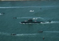 the first hangor class submarine receives a traditional naval welcome with pakistan naval academy cadets presenting a ceremonial salute while pakistan navy z 9ec helicopters perform a fly past overhead photo app