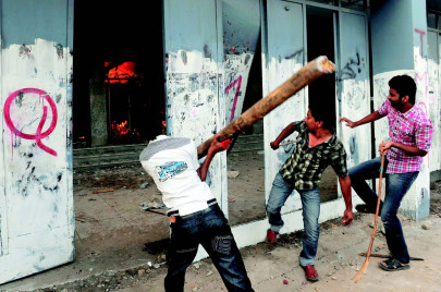 anti islam film protests chair stealing teens netted but real arsonists slip away