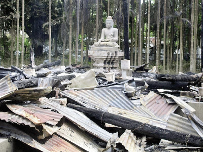 blasphemous facebook photo rioters torch buddhist temples in bangladesh