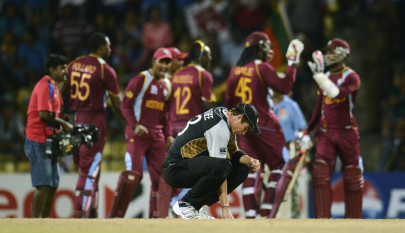 super eights west indies oust new zealand in thriller