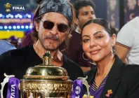 shah rukh khan lifts ipl trophy celebrates victory with family b town stars