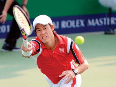 tennis nishikori crashes out murray gets walkover