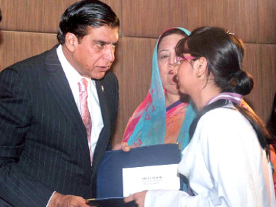 recognition pm ashraf advises students to see malala as role model