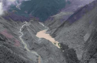 this aerial image shows a barrier lake which formed after a landslide near where nepal s chhochen khola river flows into the purepu tsangpo river in gyirong county in china s tibet region photo afp this aerial image shows a barrier lake which formed after a landslide near where nepal s chhochen khola river flows into the purepu tsangpo river in gyirong county in china s tibet region photo afp