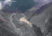 this aerial image shows a barrier lake which formed after a landslide near where nepal s chhochen khola river flows into the purepu tsangpo river in gyirong county in china s tibet region photo afp this aerial image shows a barrier lake which formed after a landslide near where nepal s chhochen khola river flows into the purepu tsangpo river in gyirong county in china s tibet region photo afp