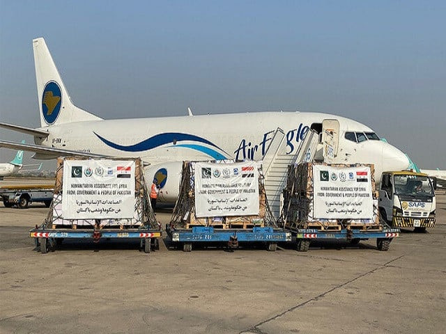 an aid consignment ready to be dispatched for syria in karachi pakistan on november 19 2024 courtesy ndma an aid consignment ready to be dispatched for syria in karachi pakistan on november 19 2024 courtesy ndma