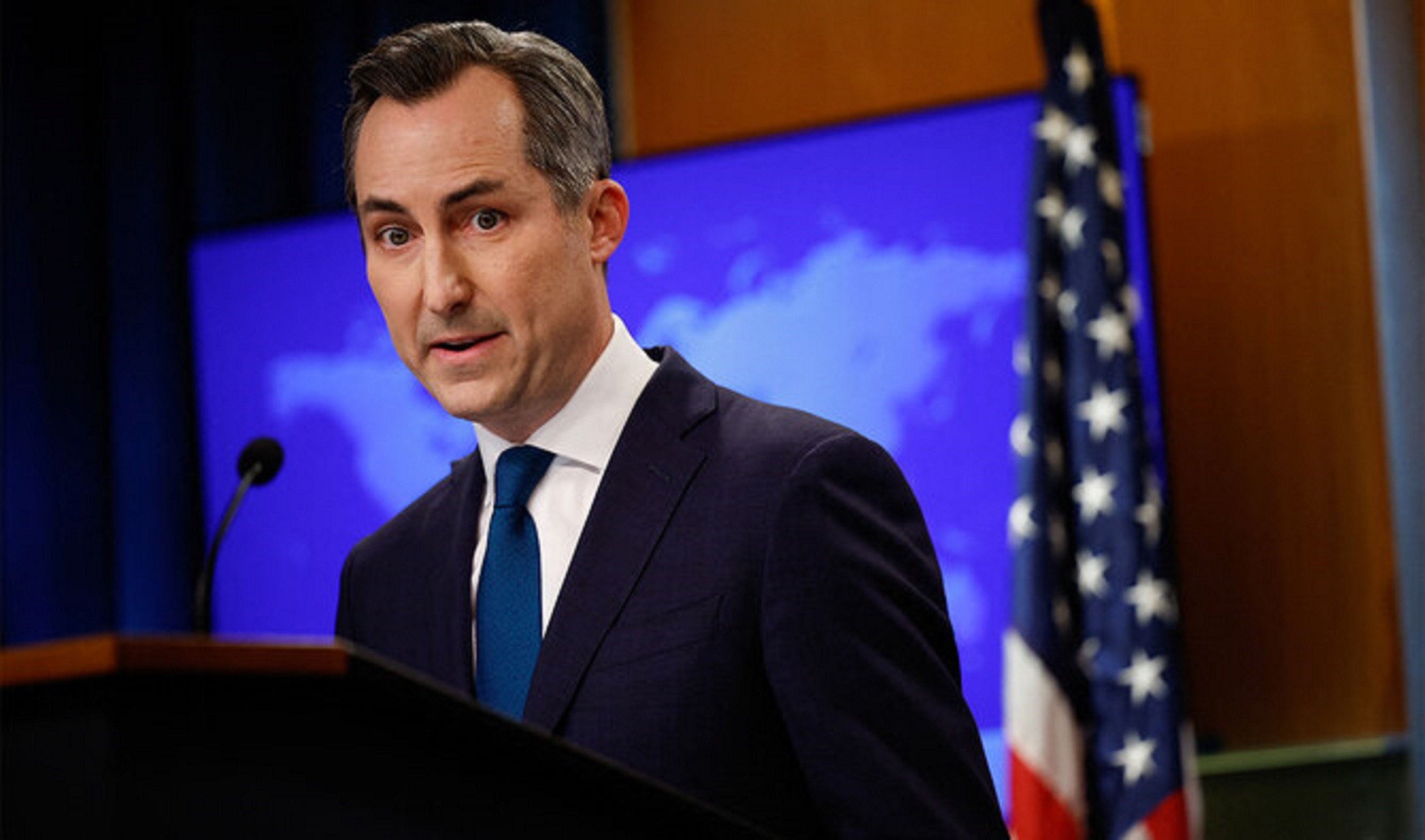 state department spokesperson matthew miller addresses journalists at the state department in washington dc on october 01 2024 photo afp