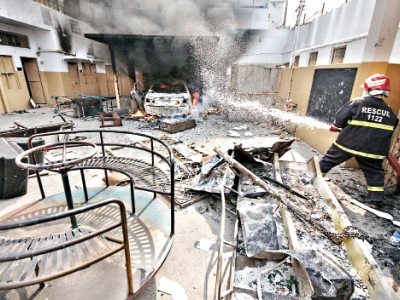 terror continues school burnt in charbagh