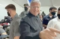israeli national security minister itamar ben gvir reacts as flotilla activists are detained by israeli forces in ashdod port photo reuters