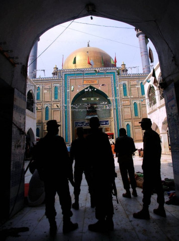 lal shahbaz qalandar after the bomb blast that shook the province on february 16 2017 photo athar zaidi express