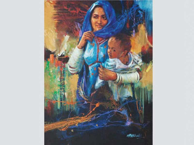 artist depicts life through indus valley symbols