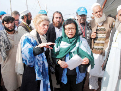 internally displaced senior un official tours jalozai camp in nowshera