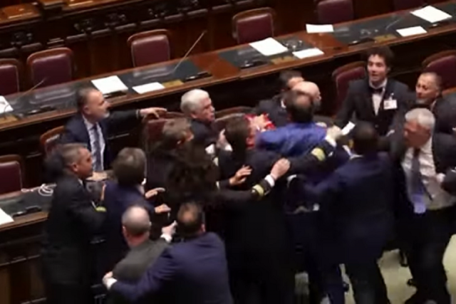 brawl erupts in italian parliament over autonomy plans brawl erupts in italian parliament over autonomy plans