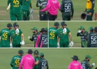 watch rizwan klaasen engage in heated argument during second odi