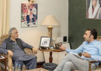 dpm fm ishaq dar meets ppp chairman bilawal bhutto zardari at zardari house in islamabad to discuss budget related issues photo express