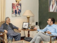 dpm fm ishaq dar meets ppp chairman bilawal bhutto zardari at zardari house in islamabad to discuss budget related issues photo express