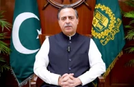 maritime affairs minister muhammad junaid anwar chaudhry speaks during a video message in islamabad pakistan on july 30 2026 screengrab maritime affairs ministry