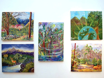 mountain festival girls portray grandeur of the mountains on canvas