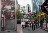 protesters take part in stop the ai race calling for a slowdown in the development of advanced artificial intelligence systems in san francisco california photo afp