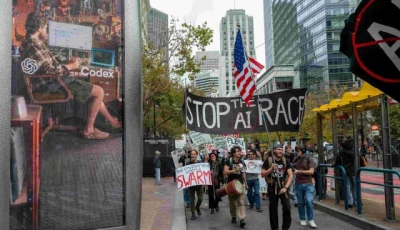 protesters take part in stop the ai race calling for a slowdown in the development of advanced artificial intelligence systems in san francisco california photo afp protesters take part in stop the ai race calling for a slowdown in the development of advanced artificial intelligence systems in san francisco california photo afp