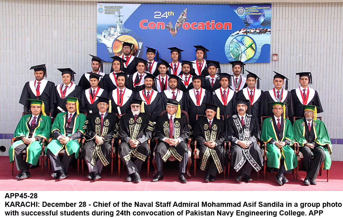 chief of naval staff admiral mohammad asif sandila in a group photo with successful students during the pakistan navy engineering college 039 s 24th convocation photo app chief of naval staff admiral mohammad asif sandila in a group photo with successful students during the pakistan navy engineering college 039 s 24th convocation photo app