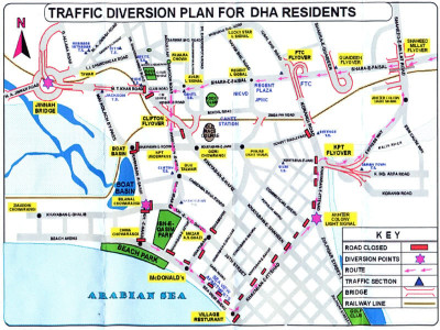 traffic plan main arteries of dha to be blocked on new year s eve