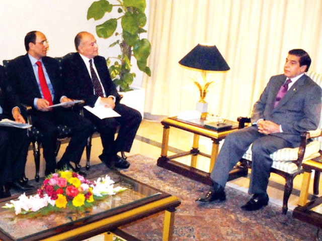 prime minister raja pervaiz ashraf in a meeting with a delegation of the pak afghan chamber of commerce and industry at the pm house photo nni