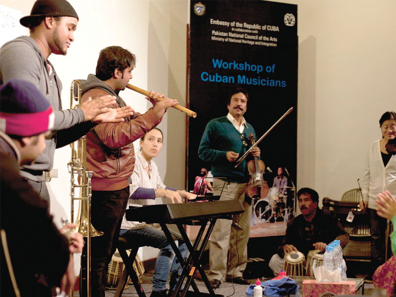 the two day workshop featuring cuban jazz band a3 was attended by about 50 people photo myra iqbal express