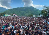 a picture showing a crowd gathered during the political campaign for the ajk legislative assembly polls file photo