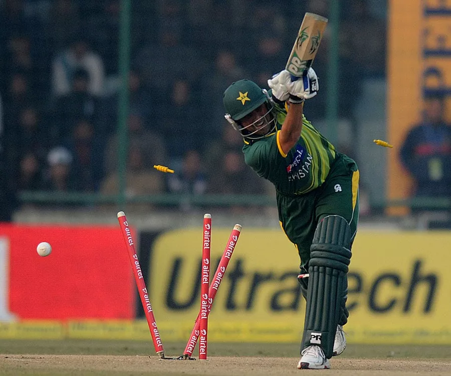 younis khan being bowled out photo bcci younis khan being bowled out photo bcci