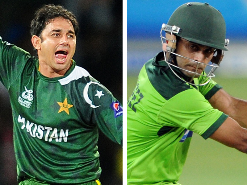 hafeez ajmal number one on icc 039 s list of odi batsmen and bowlers respectively photo afp file