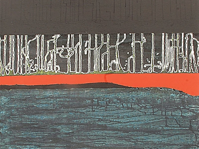 soraya sikander s landscape with black trees into calligraphy using acrylic on canvas was inspired by karachi above while city life london by night using acrylic on paper below was made in london photo courtesy unicorn gallery soraya sikander s landscape with black trees into calligraphy using acrylic on canvas was inspired by karachi above while city life london by night using acrylic on paper below was made in london photo courtesy unicorn gallery
